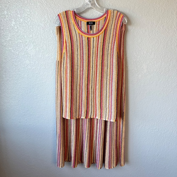 ME+EM - SET Metallic Textured Stripe Knit Vest/ Tank & Skirt - Picture 3 of 16